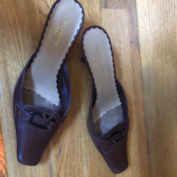 Liz Claiborne brown leather mules, Size 8, narrow - Picture 5 of 8
